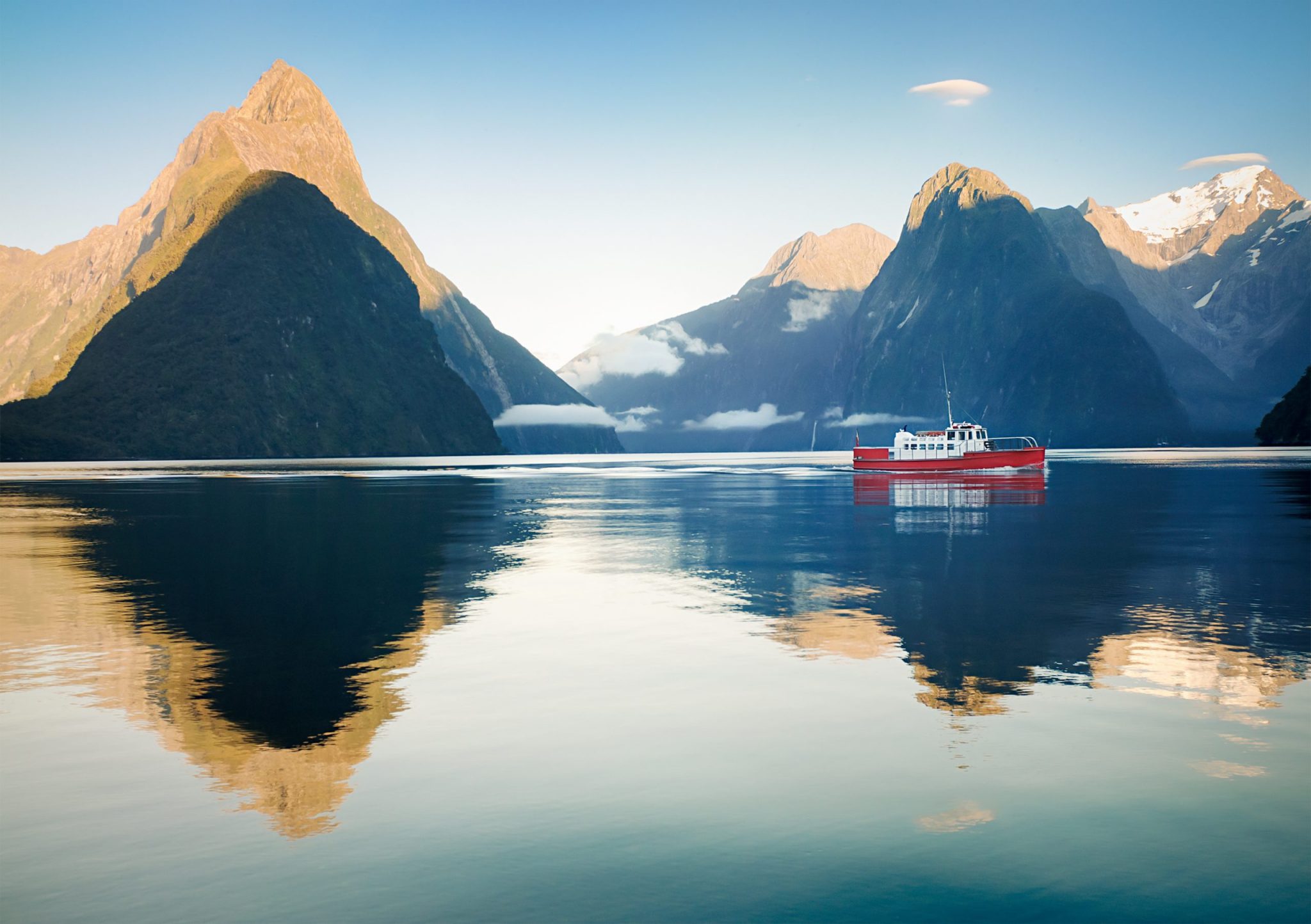 Boat in Milford Sound