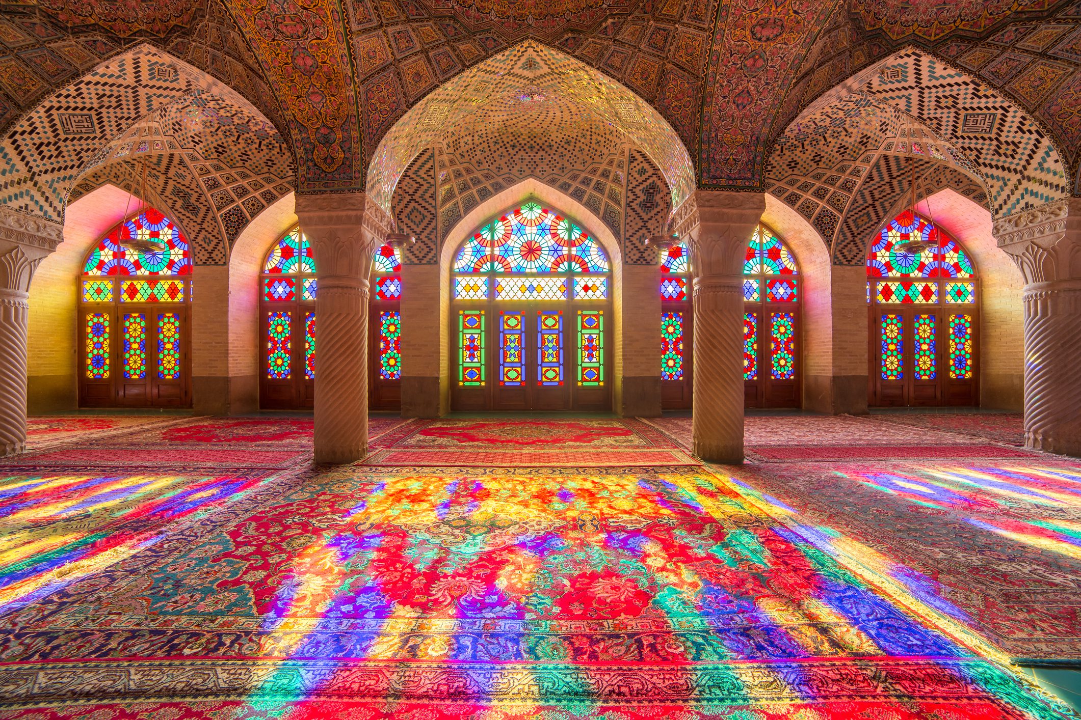 Nasir Al-Mulk Mosque (Pink Mosque) in Shiraz, Iran.