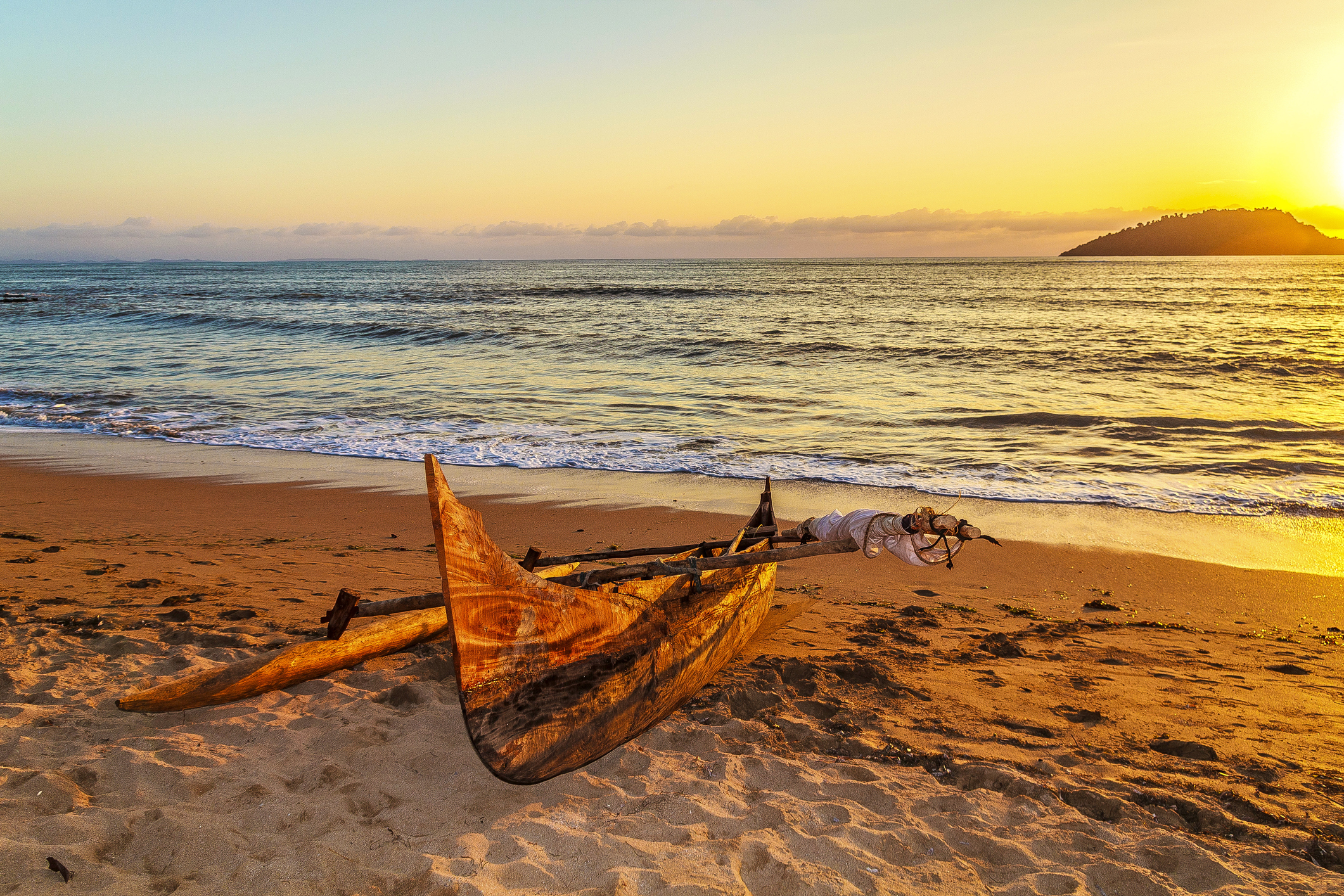 Old Catamaran on the Beach at Nosy Be Island